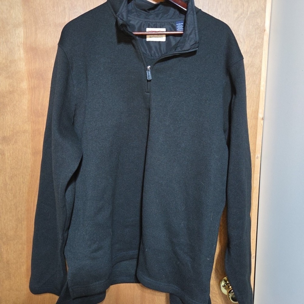 Wrangler Mens XL Black Polyester Knit Quarter Zip Pullover Sweater NWT Authentic